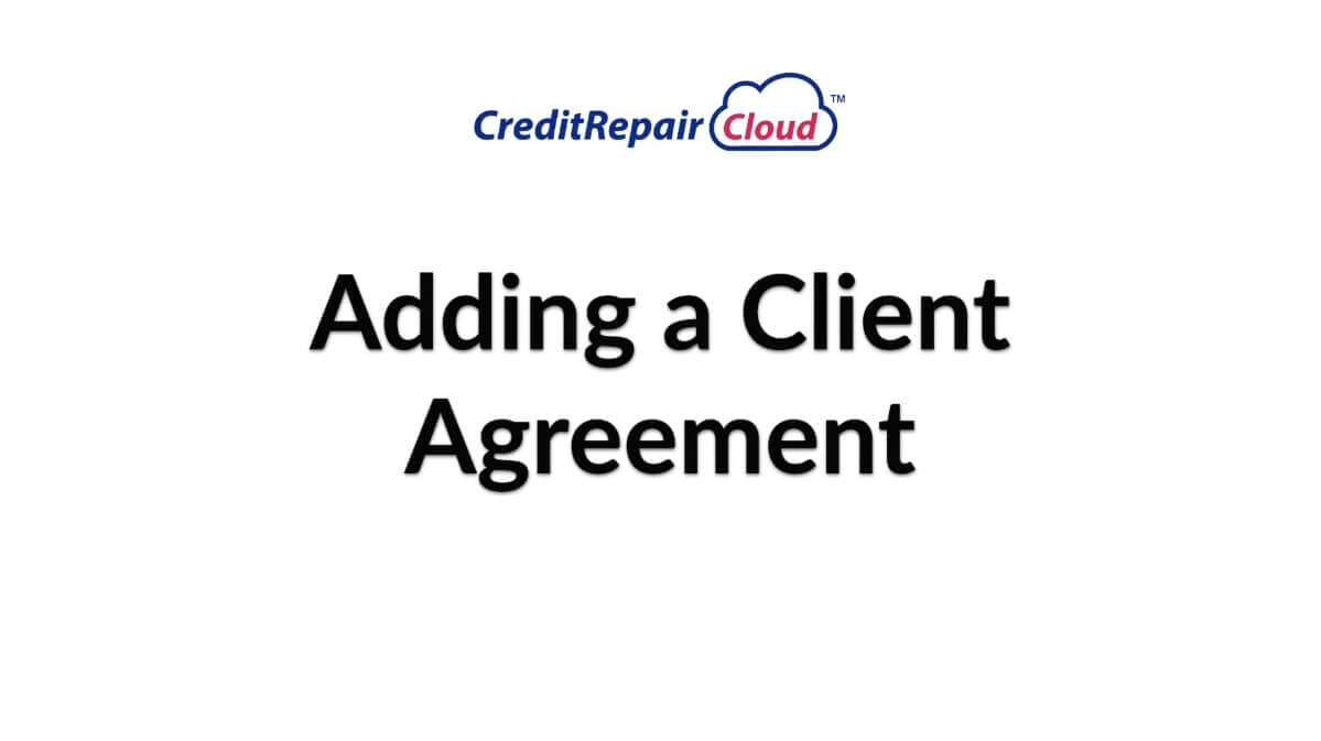 adding a client agreement